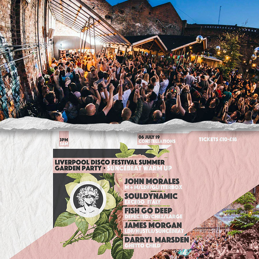 Liverpool Disco Festival, Garden Party
SunceBeat Pre-party
John Morales, Souldynamic, Fish Go Deep, James Morgan, Darryl Marsden